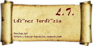 Láncz Terézia névjegykártya
